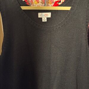 Denim & Co Black Knit Vest 2X D & Co